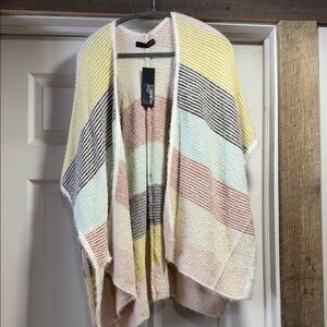 Elegant Pastel Striped Women's Poncho